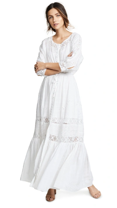 Loveshackfancy Callan Crochet-trimmed Embroidered Cotton-voile Maxi Dress In White