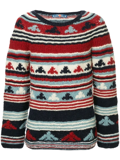 Black Means Intarsia Knit Sweater - Multicolour