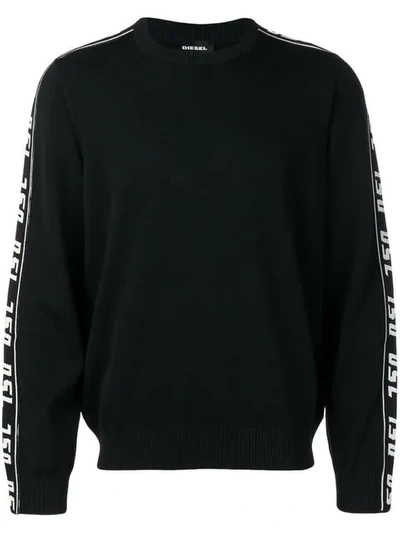 Diesel Logo Band Sweatshirt In Black