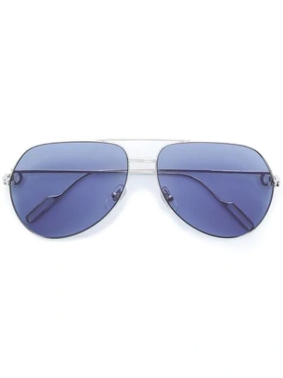 Cartier Aviator Sunglasses In Silver