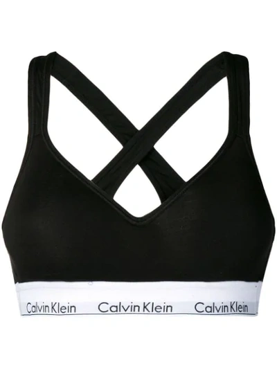 Calvin Klein Underwear Calvin Klein  Underwear Crossover Strap Bra - Farfetch In Black