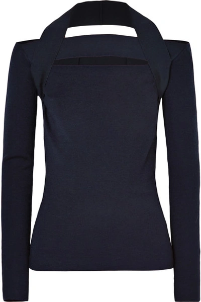 Dion Lee Holster-neck Long-sleeve Fine Merino Sweater In Black