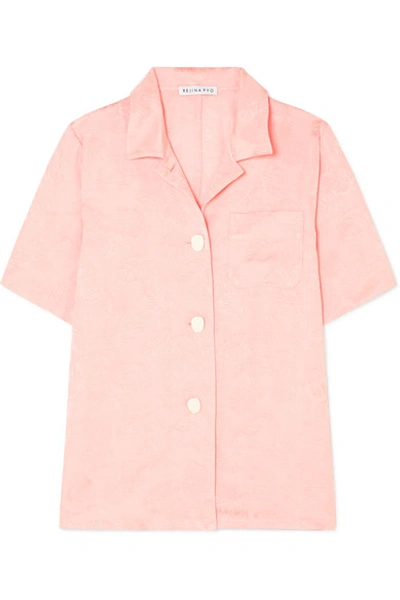 Rejina Pyo Mila Jacquard Shirt In Pastel Pink