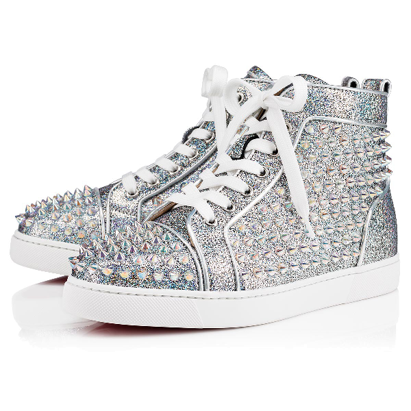 silver christian louboutin sneakers