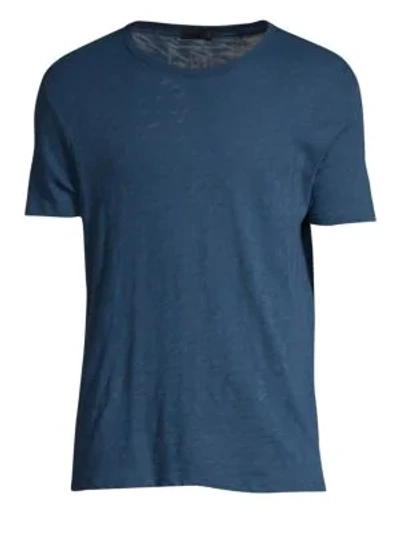 Atm Anthony Thomas Melillo Slub Cotton Crewneck Tee In Deep Ocean