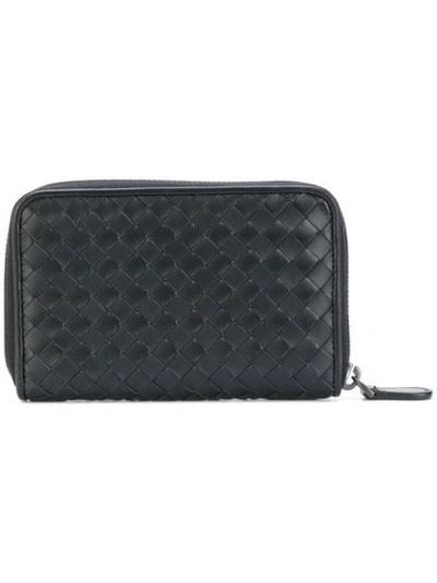 Outsource Images Intrecciato Zip-around Leather Wallet In Black