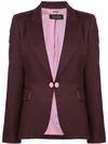 Adam Lippes Imitation Pearl Embellished Double Face Blazer In Pink