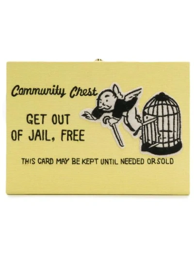 Olympia Le-tan Get Out Of Jail Free Clutch In Yellow