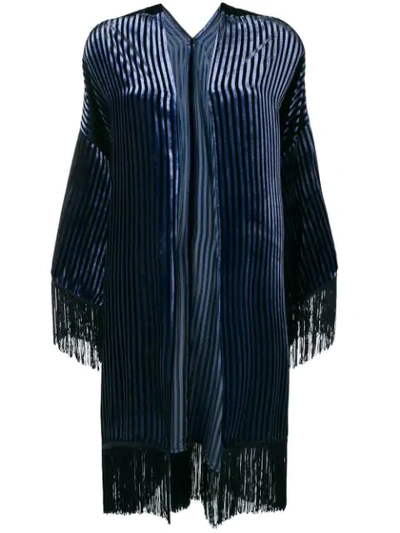 Antonelli Striped Velvet Jacket In Blue