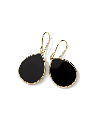 Ippolita Polished Rock Candy 18-karat Gold Onyx Earrings In Onyx Slice