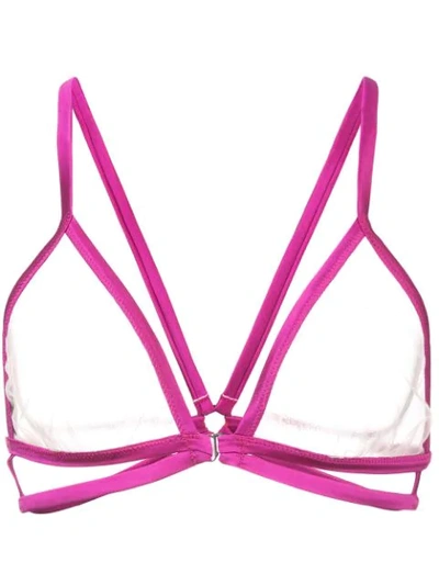 Fleur Du Mal Strappy Bondage Bra In Pink