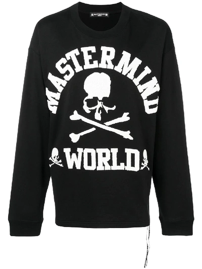 Mastermind Japan Flocked Sweatshirt - Black