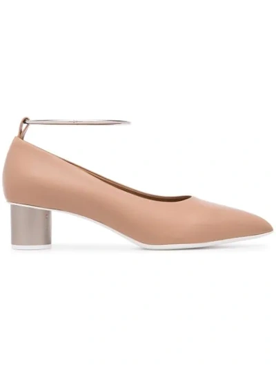 Jil Sander Nude 40 Anklet Pumps In Crema