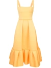 Rachel Gilbert Cora Frill Hem Dress In Yellow