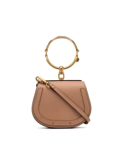 Chloé Beige Nile Mini Leather Bracelet Bag In Neutrals