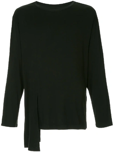 Yohji Yamamoto Draped Long-sleeve T-shirt - Black