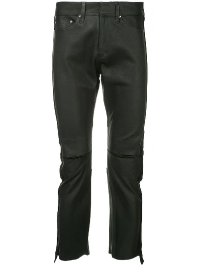 Sasquatchfabrix . Side Panelled Leather Trousers - Black