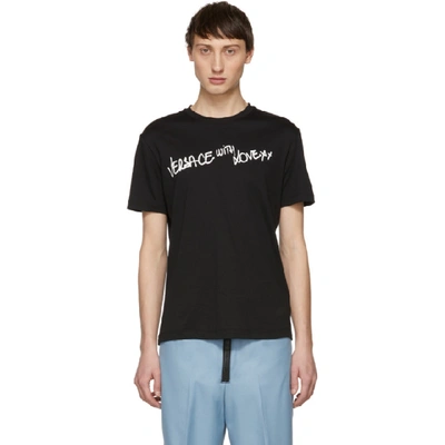 Versace With Love In Eco-sustainable Cotton In Black/white