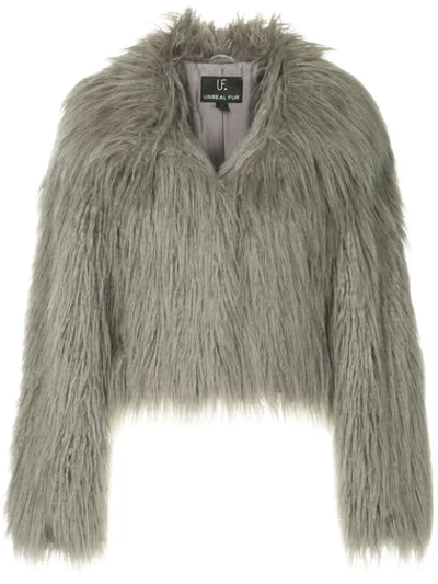 Unreal Fur The Passage Of Venuss Faux Fur Jacket In Grey