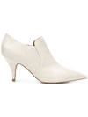 Tory Burch Crocodile Effect Booties In Neutrals