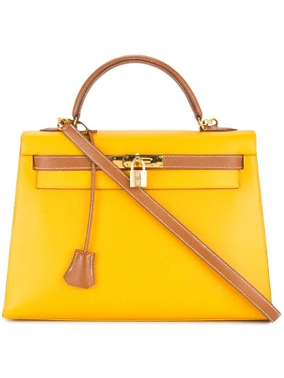 Pre-owned Hermes Hermès Vintage Kelly32 2way Tote - Yellow