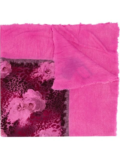 Avant Toi Floral Print Scarf In Pink