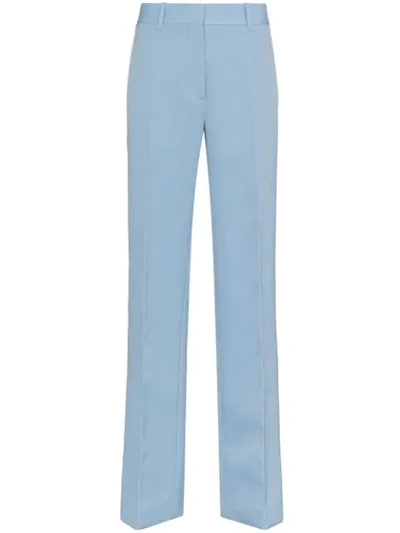 Calvin Klein 205w39nyc Contrasting Stripe High-rise Trousers In Blue