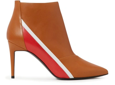 Pierre Hardy Alpha High-heeled Ankle Boots In Calf Camel White Red