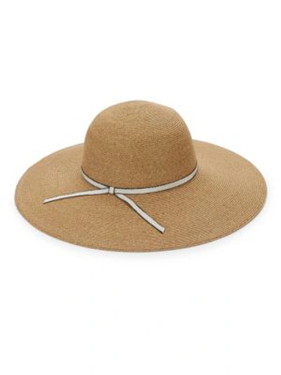 Eugenia Kim Honey Packable Sun Hat W/ Grosgrain Band In Camel