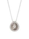 Plevé Aura 18k White Gold & Diamond Pear Pendant Necklace
