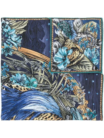 Ferragamo Salvatore  Leopard Print Scarf - Blue