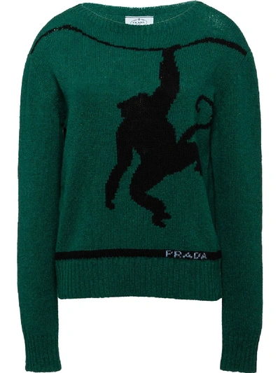 Prada Cashmere Monkey Knit Jumper - Green