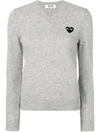 Comme Des Garçons Play Heart Patch Pullover In Grey
