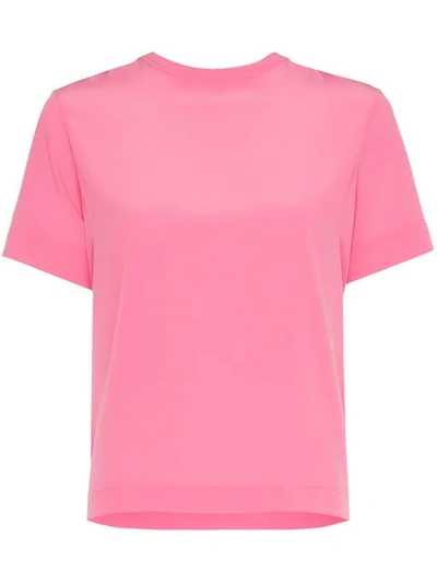 Mira Mikati Ribbon Detail Zip Up T-shirt In Pink