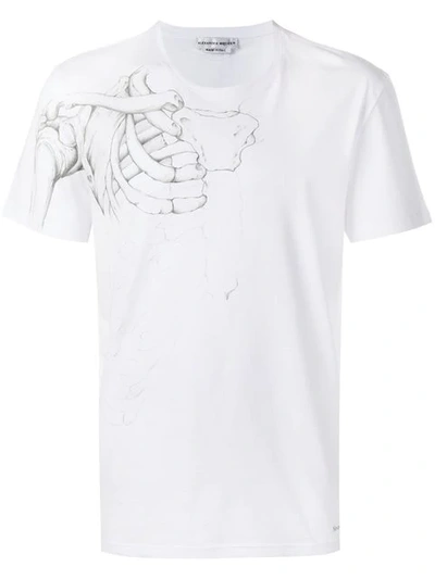 Alexander Mcqueen Skeleton Print T-shirt In White