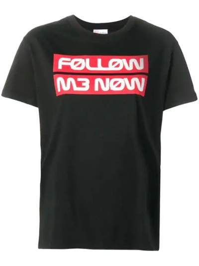 Red Valentino Follow Me Now Print T In Black