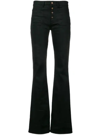 Saint Laurent Mid-rise Flared Jeans In Black