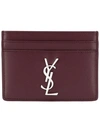 Saint Laurent Monogram Card Case In Red