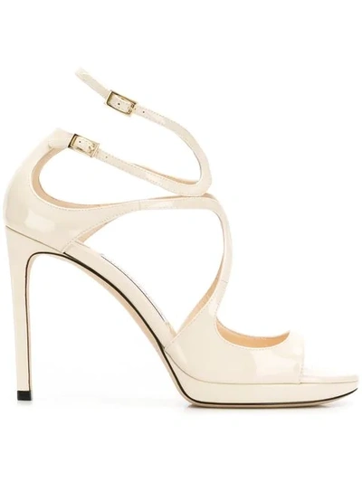 Jimmy Choo Lance 100 Sandals In White