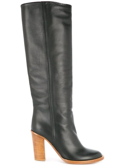 Ports 1961 Block Heel Knee High Boots In Black