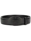 Prada Saffiano Logo Belt - Black