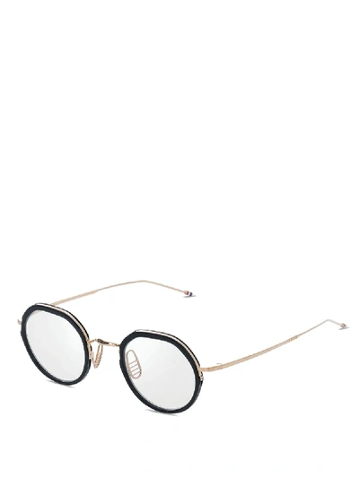 Thom Browne Eyewear Oval Frame Glasses In Black