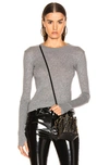 Enza Costa Cashmere Cuffed Long Sleeve Tee In Smoke