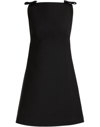 Miu Miu Sequined Open-back Wool And Silk-blend Cady Mini Dress In Black