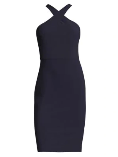 Likely Carolyn Halter-neck Sheath Dress In Navy