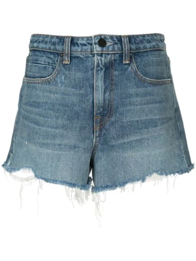 Alexander Wang T High Rise Denim Shorts In Blue