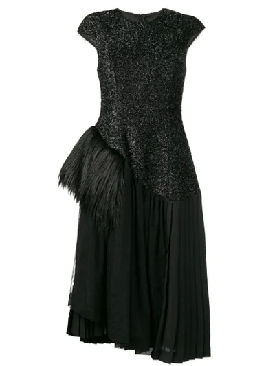 Simone Rocha Glitter Ruffle Dress - Black