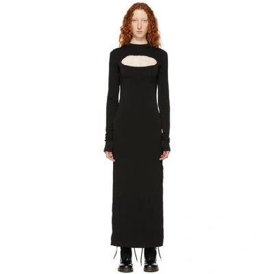 Marc Jacobs Long-sleeve Jersey Maxi Dress With Cutout Yoke In Black