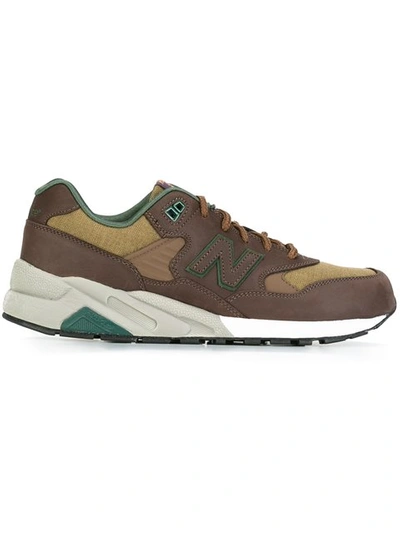 New Balance 580 Revlite Nubuck & Canvas Sneakers In Brown | ModeSens