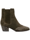 Ash Hook Studded Boots In Green